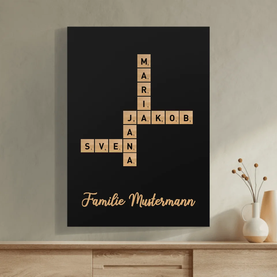 Familien Scrabble - Personalisierbares Poster