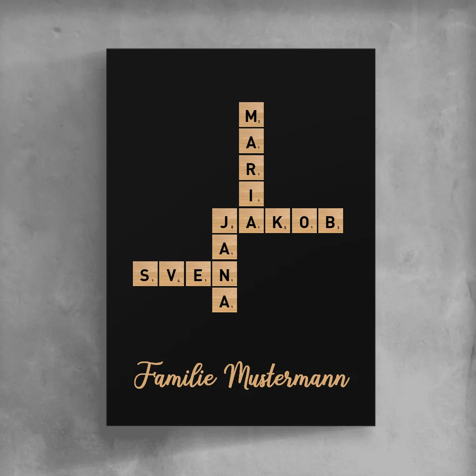 Familien Scrabble - Personalisierbares Poster