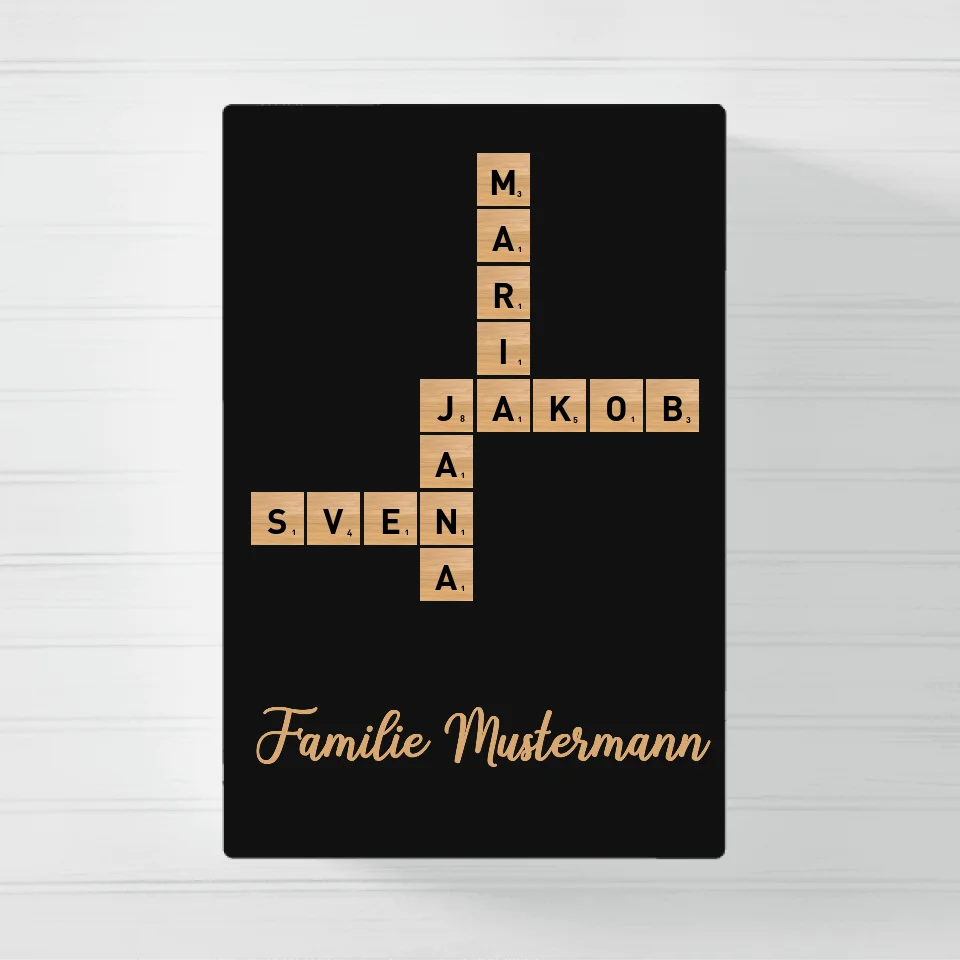 Familie Scrabble- Personalisierbare Leinwand