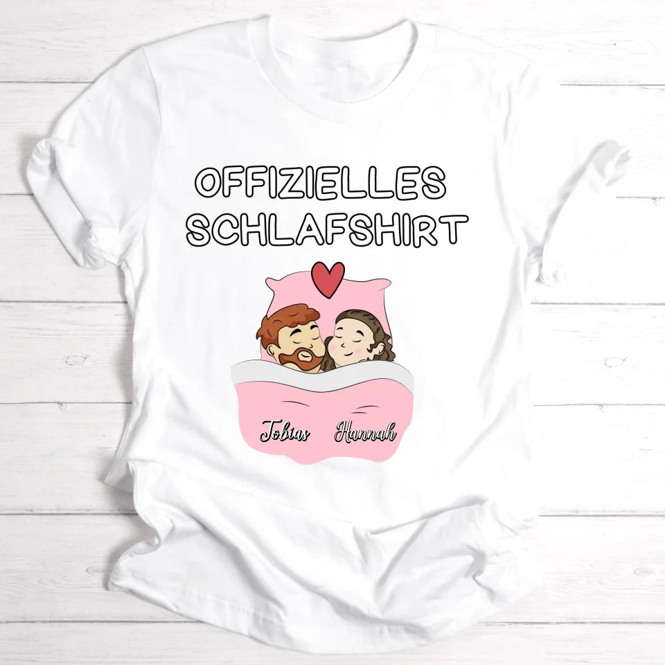 Offizielles Schlafshirt für Paare - Personalisierbares T-Shirt