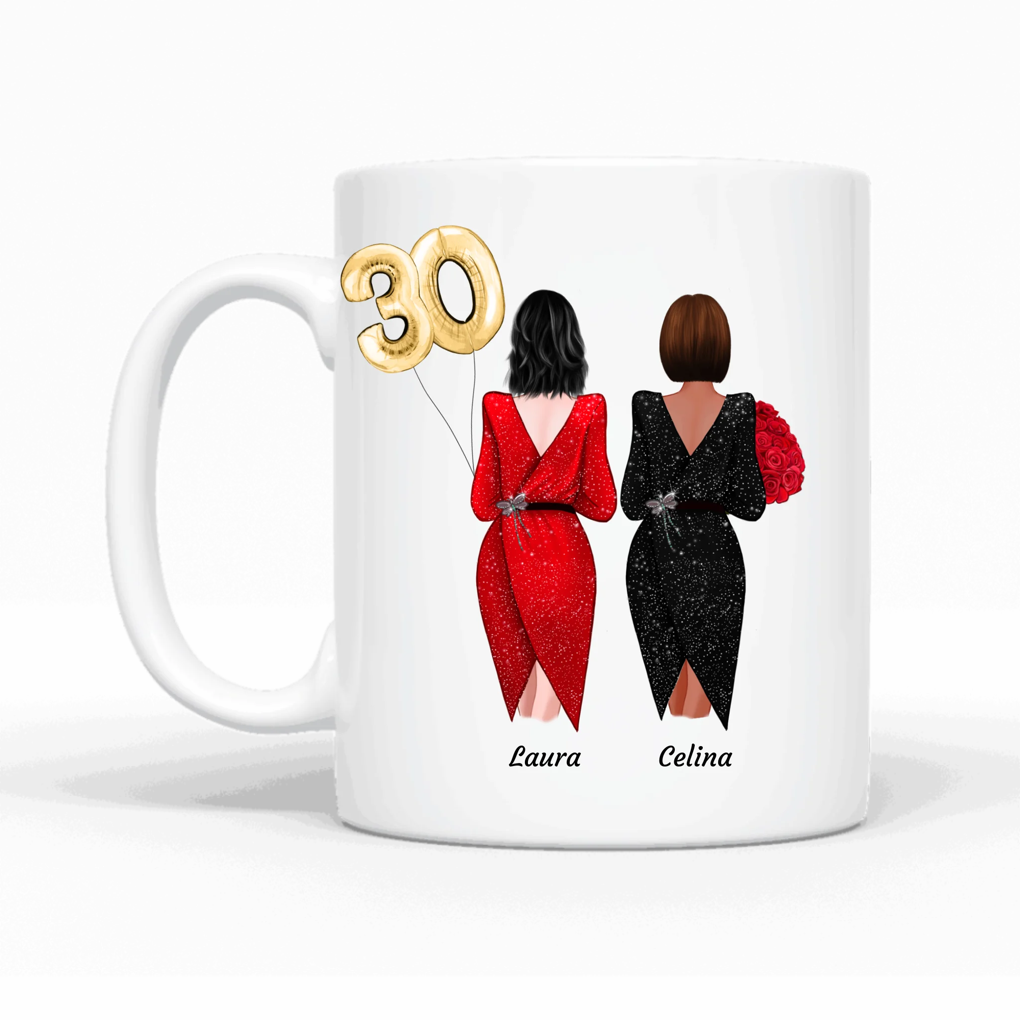 Festliche Geburtstags-Besties - Personalisierbare Tasse