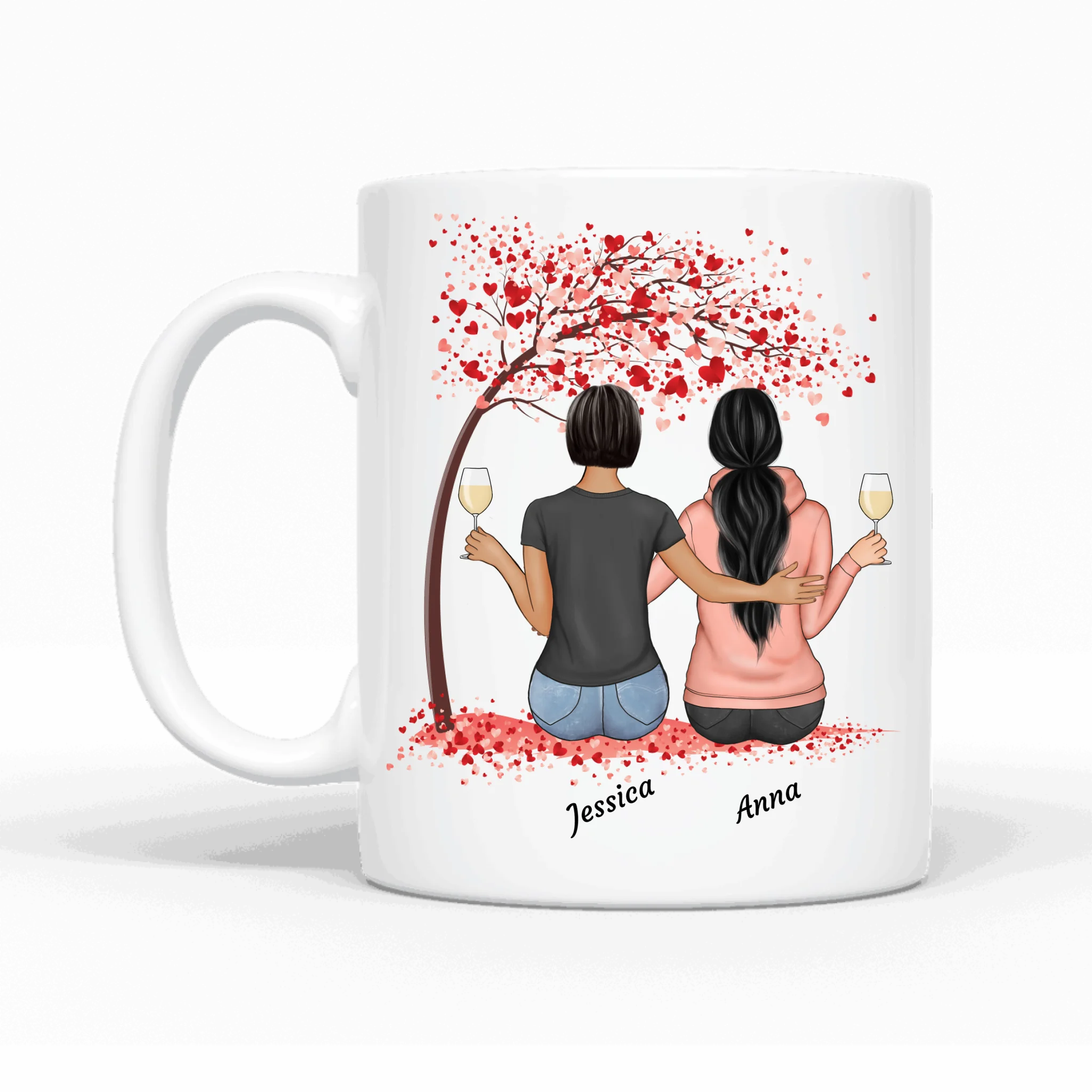 Freundinnen unterm Baum - Personalisierbare Tasse