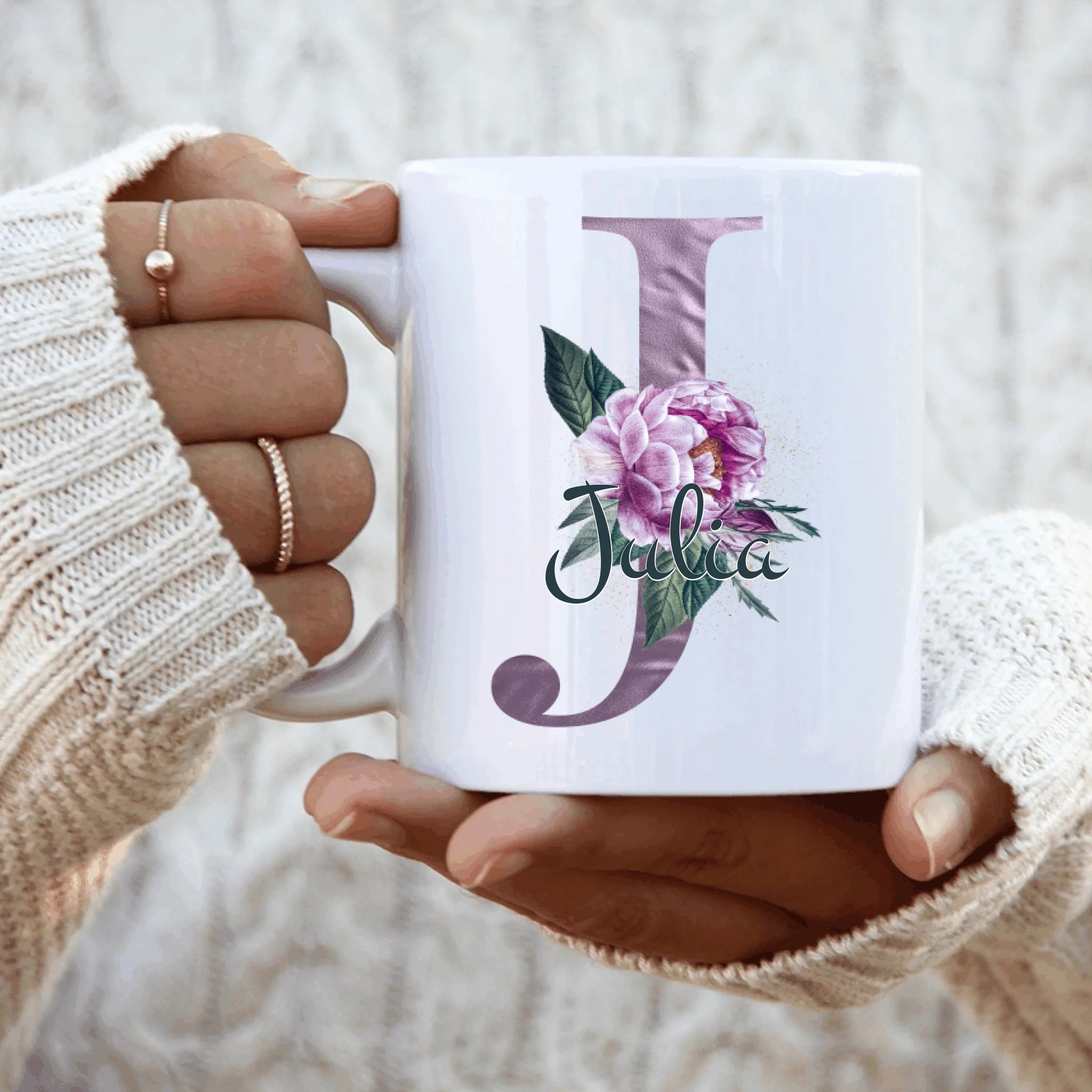 Namenstasse Design Edition lila (einseitig) - Personalisierbare Tasse