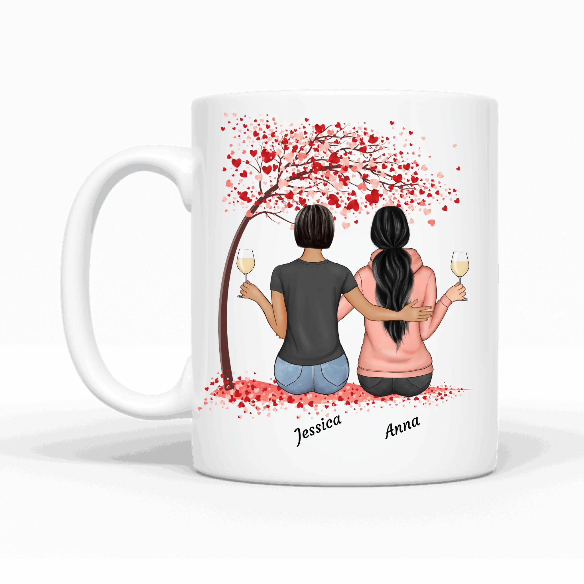 Freundinnen unterm Baum - Personalisierte Tasse