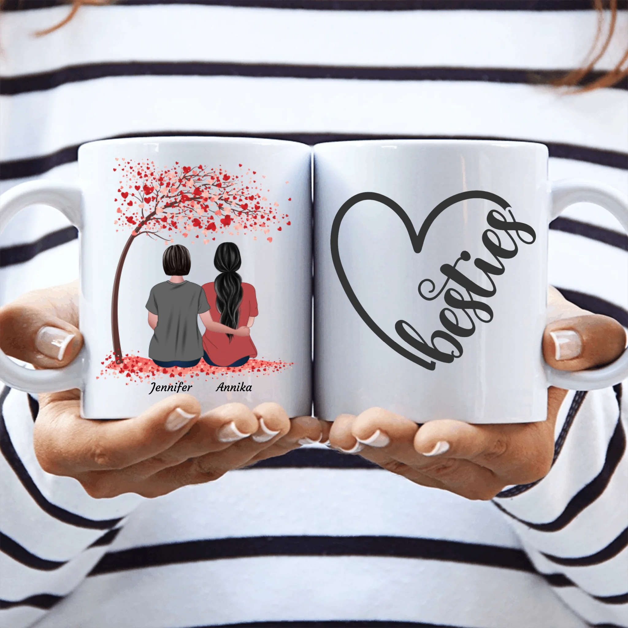 Besties unterm Baum / Freundinnen unterm Baum - Personalisierbare Tasse