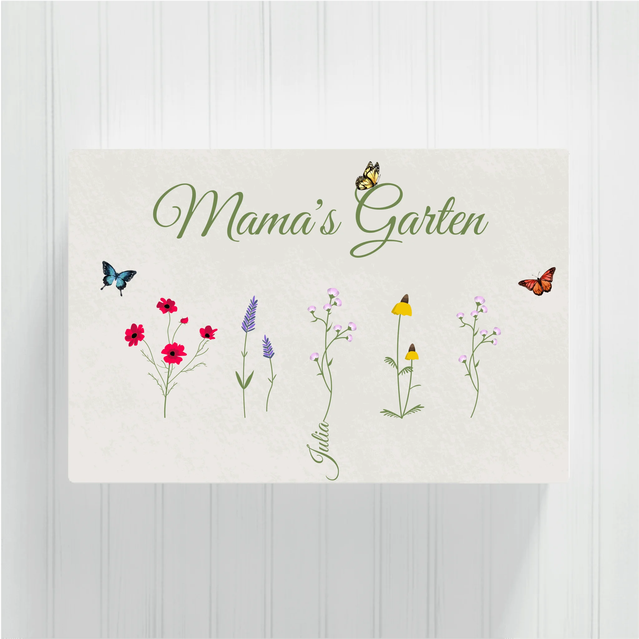 Mamas Garten Blumenwiese - Personalisierbare Leinwand