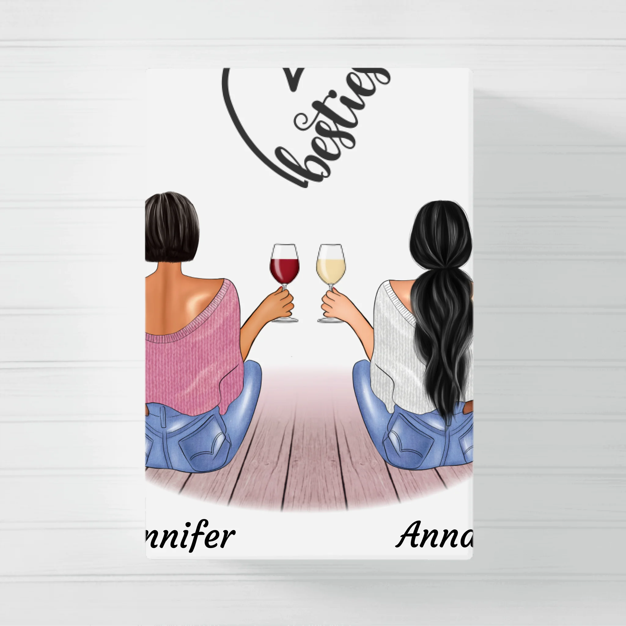 Sitzende Besties - Personalisierbares Poster