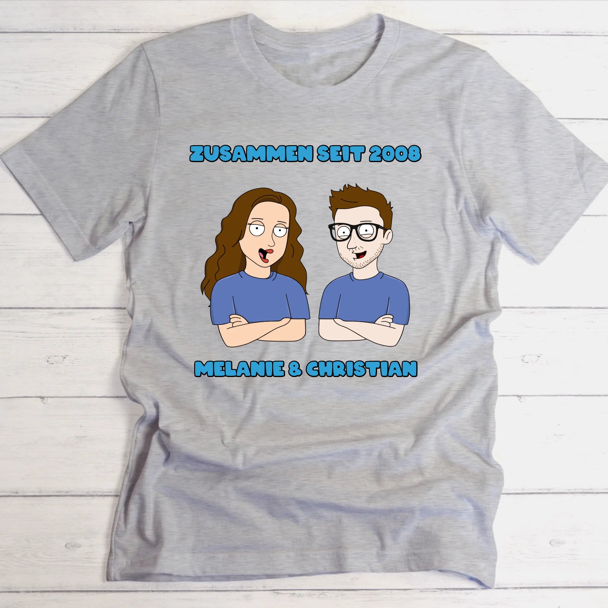 Familie Cartoon Paar  - Personalisierbares T-Shirt