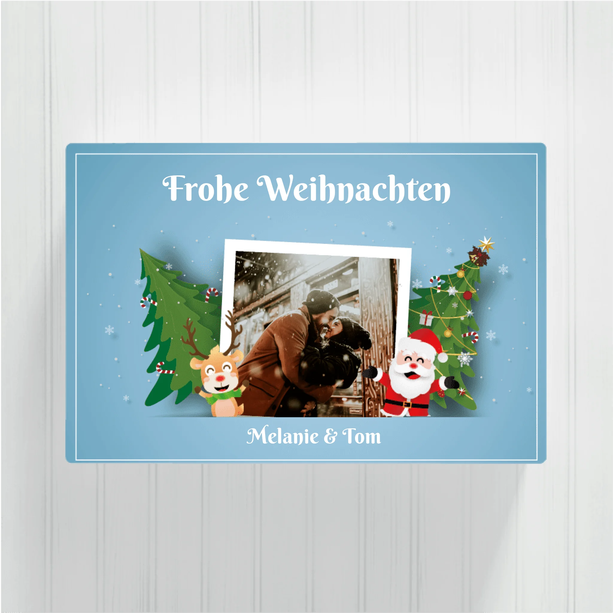 Frohe Weihnachten Fotoupload - Personalisierbare Leinwand