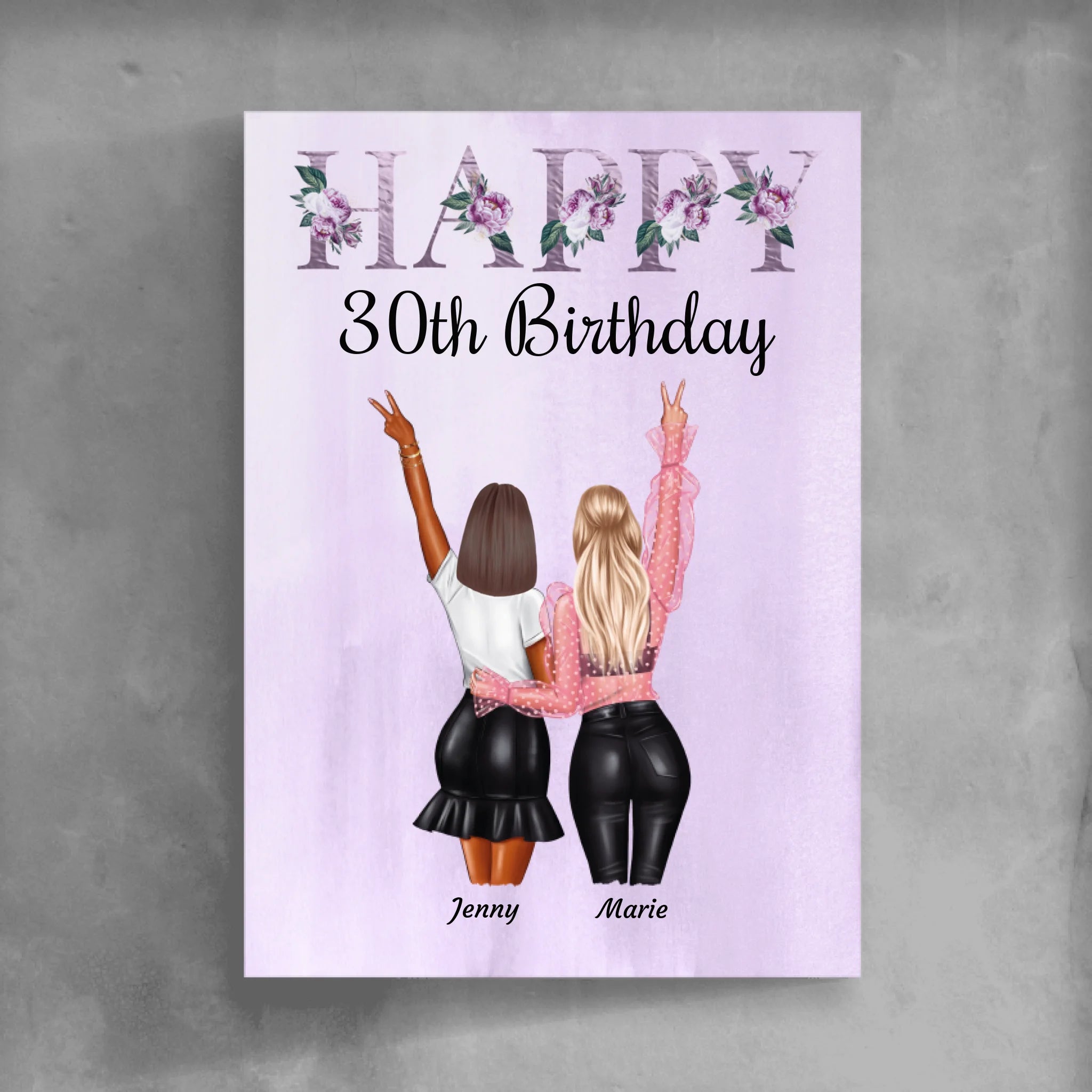 Happy Birthday Besties - Personalisierbares Poster