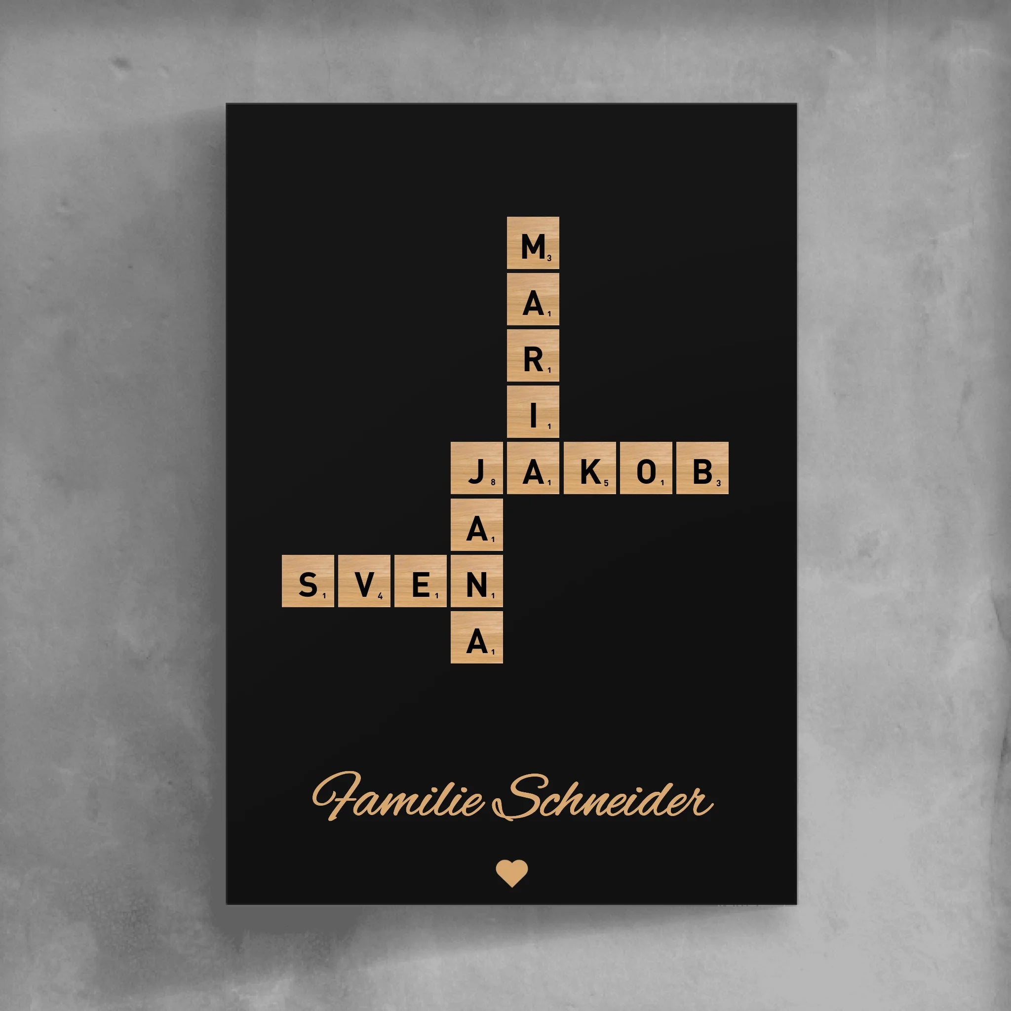 Familien Scrabble - Personalisierbares Poster