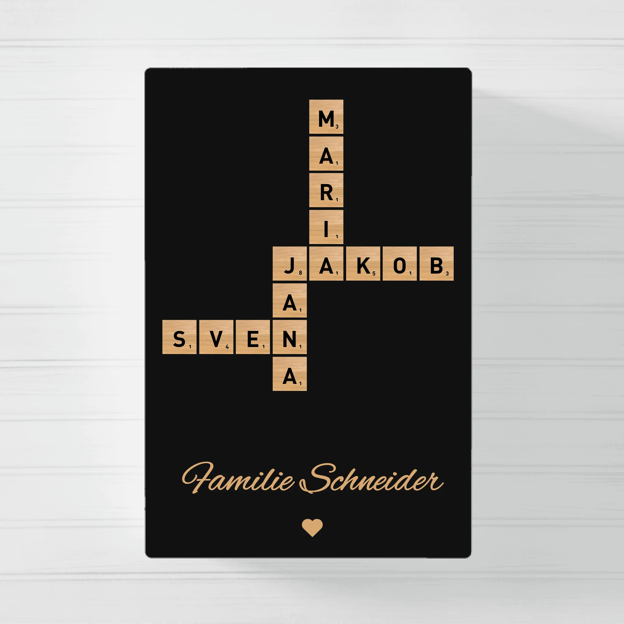 Familie Scrabble- Personalisierbare Leinwand