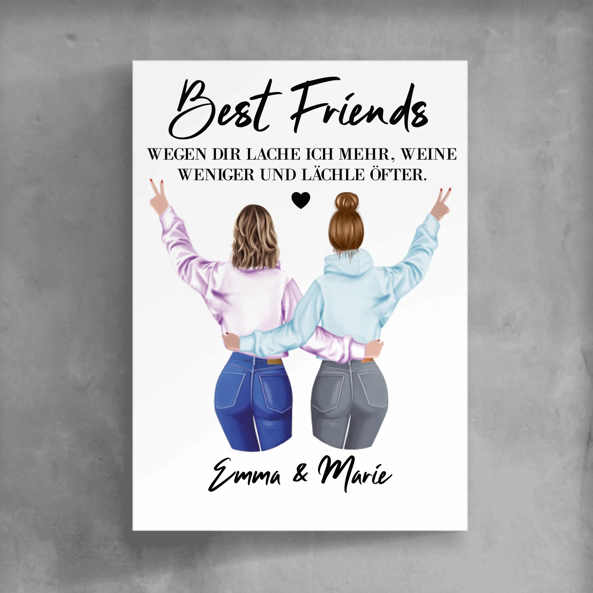 Best Friends / Besties / Beste Freundinnen / Schwestern - Personalisierbares Poster