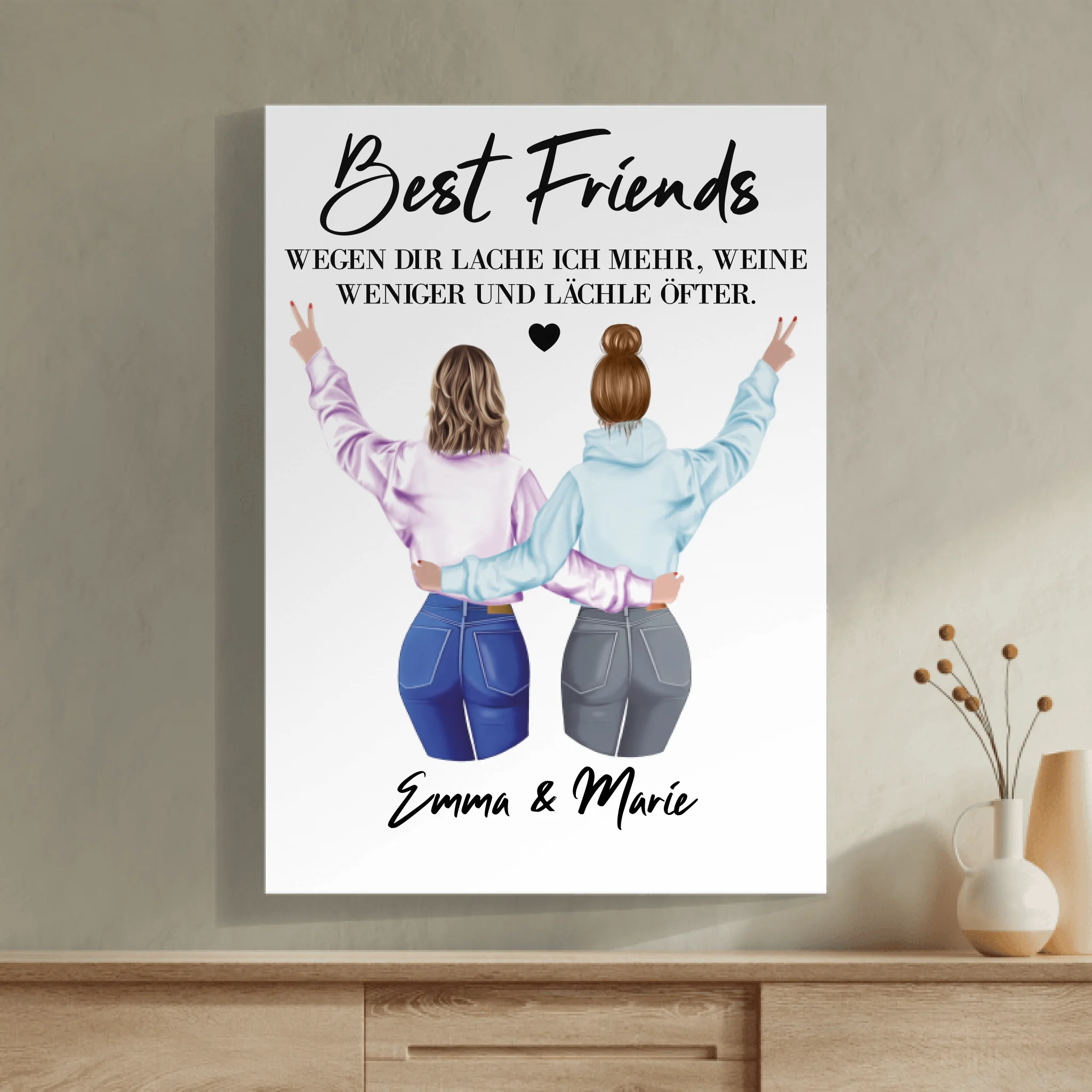 Best Friends / Besties / Beste Freundinnen / Schwestern - Personalisierbares Poster