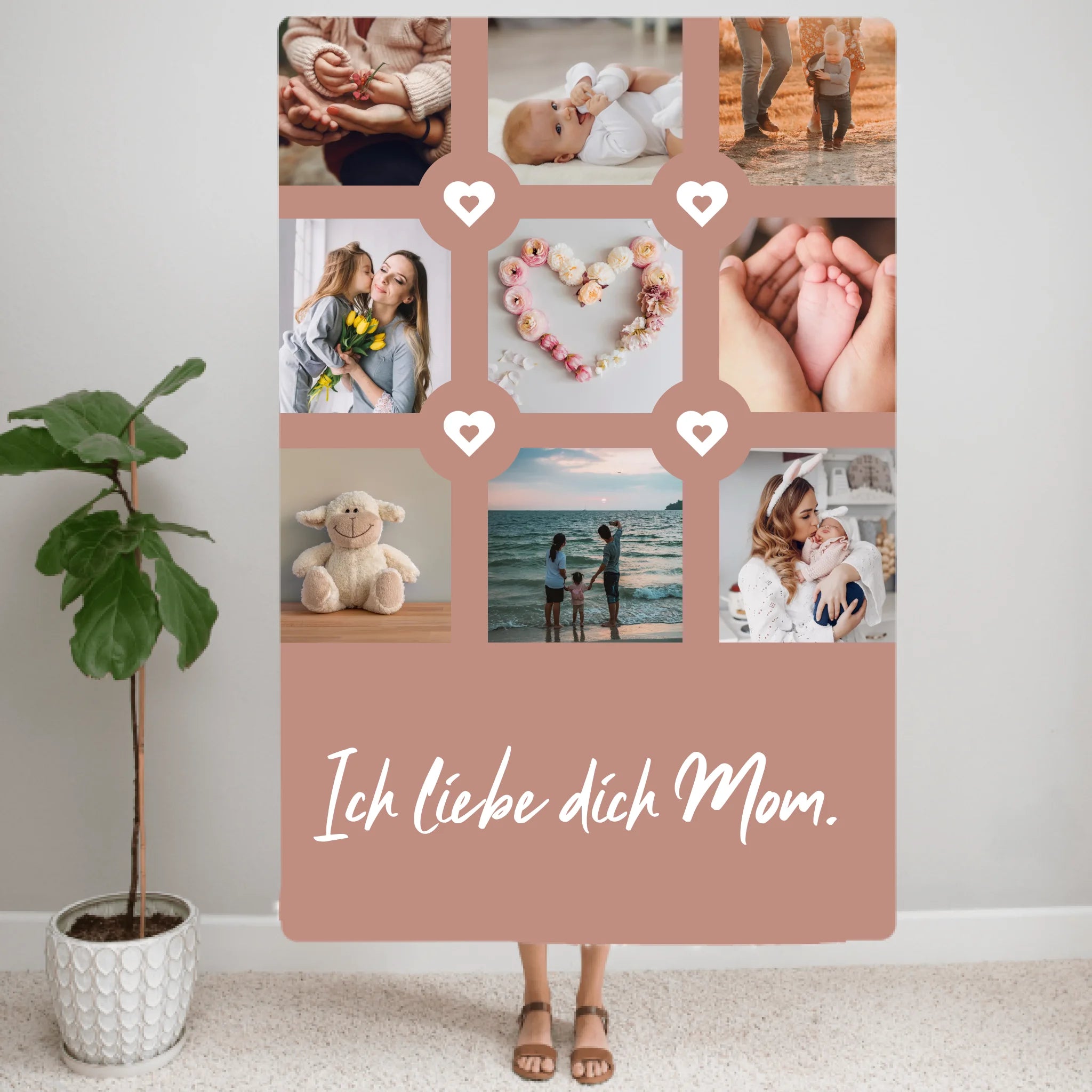 Unsere schönsten Momente als Fotocollage für Mama & Oma - Personalisierbare Premium Decke