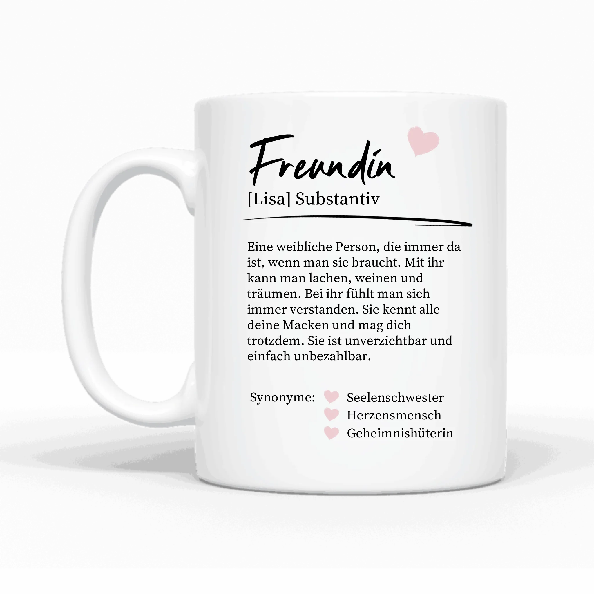 Definition von Freundin für Freundin & Schwestern - Personalisierbare Tasse