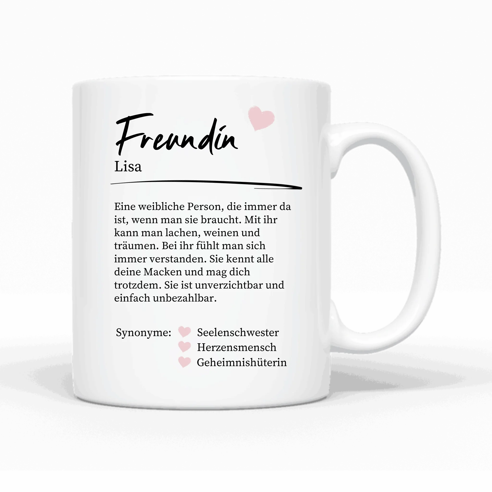 Definition von Freundin für Freundin & Schwestern - Personalisierbare Tasse