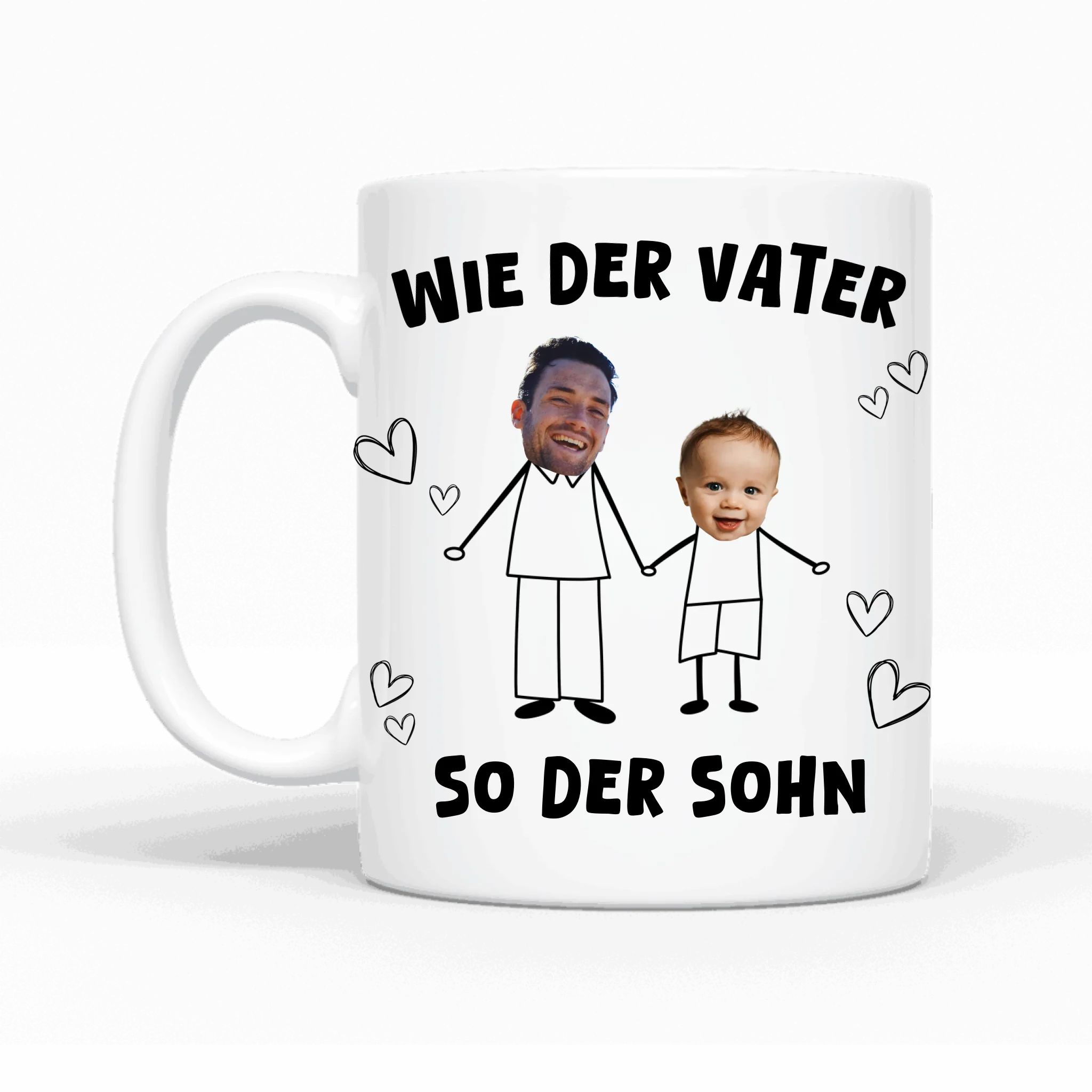 Wie der Vater, so der Sohn / so die Tochter für Papa, Sohn & Tochter  - Personalisierbare Tasse