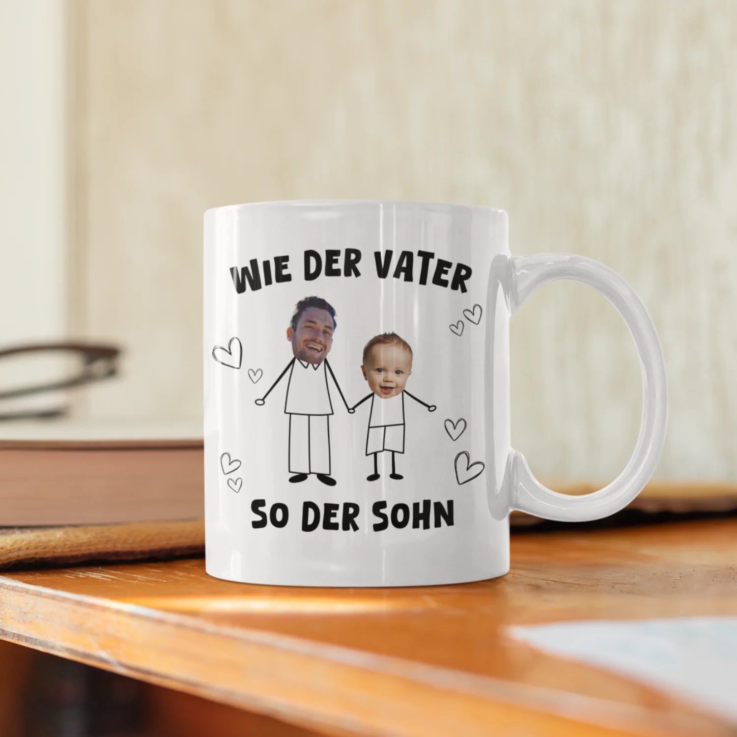 Wie der Vater, so der Sohn / so die Tochter für Papa, Sohn & Tochter  - Personalisierbare Tasse