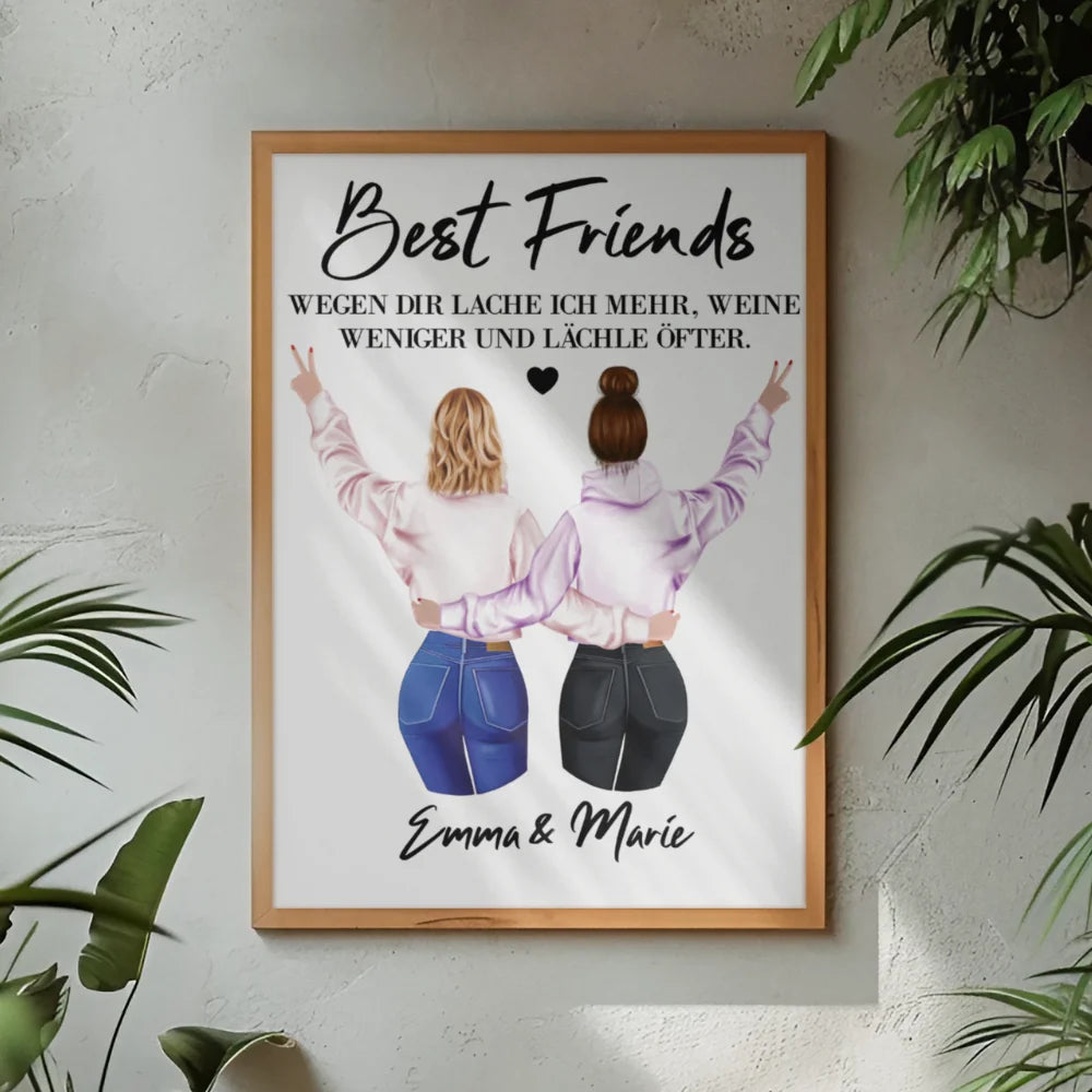 Best Friends / Besties / Beste Freundinnen / Schwestern - Personalisierbares Poster