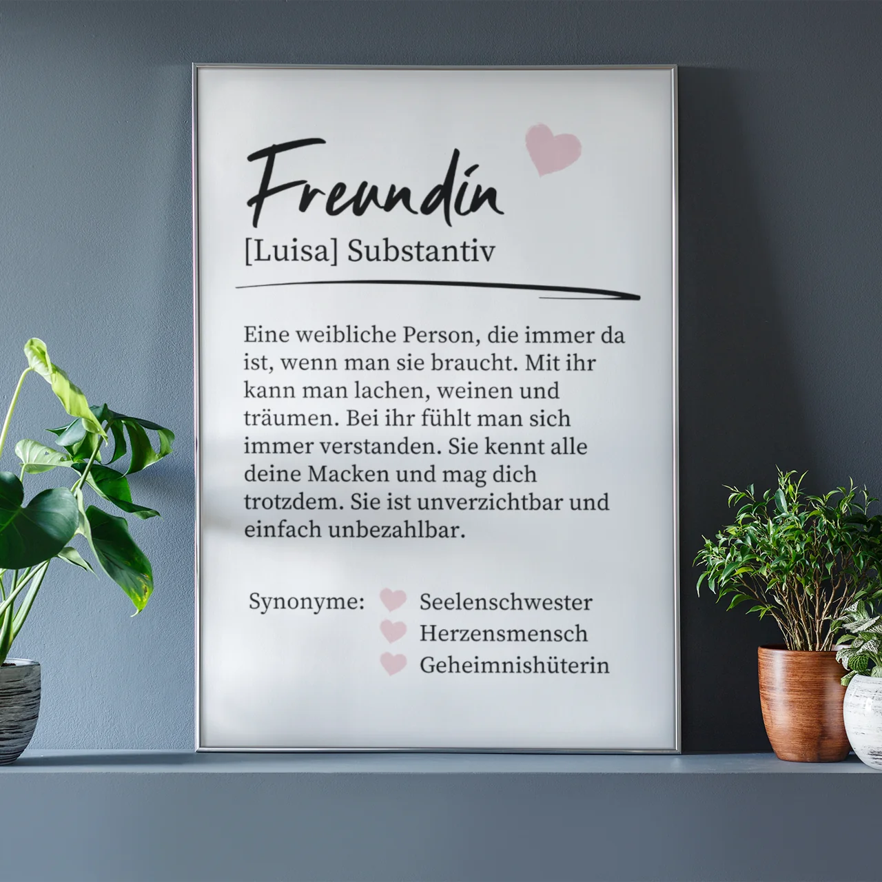 Definition von Freundin für Paare, Freundin, Schwester & Tante - Personalisierbares Poster