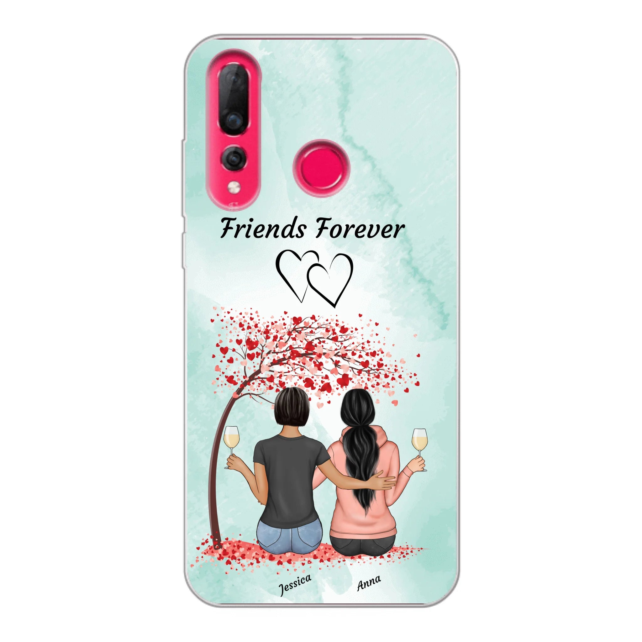 Sitzende Freundinnen unterm Baum - Personalisierbare Handyhülle