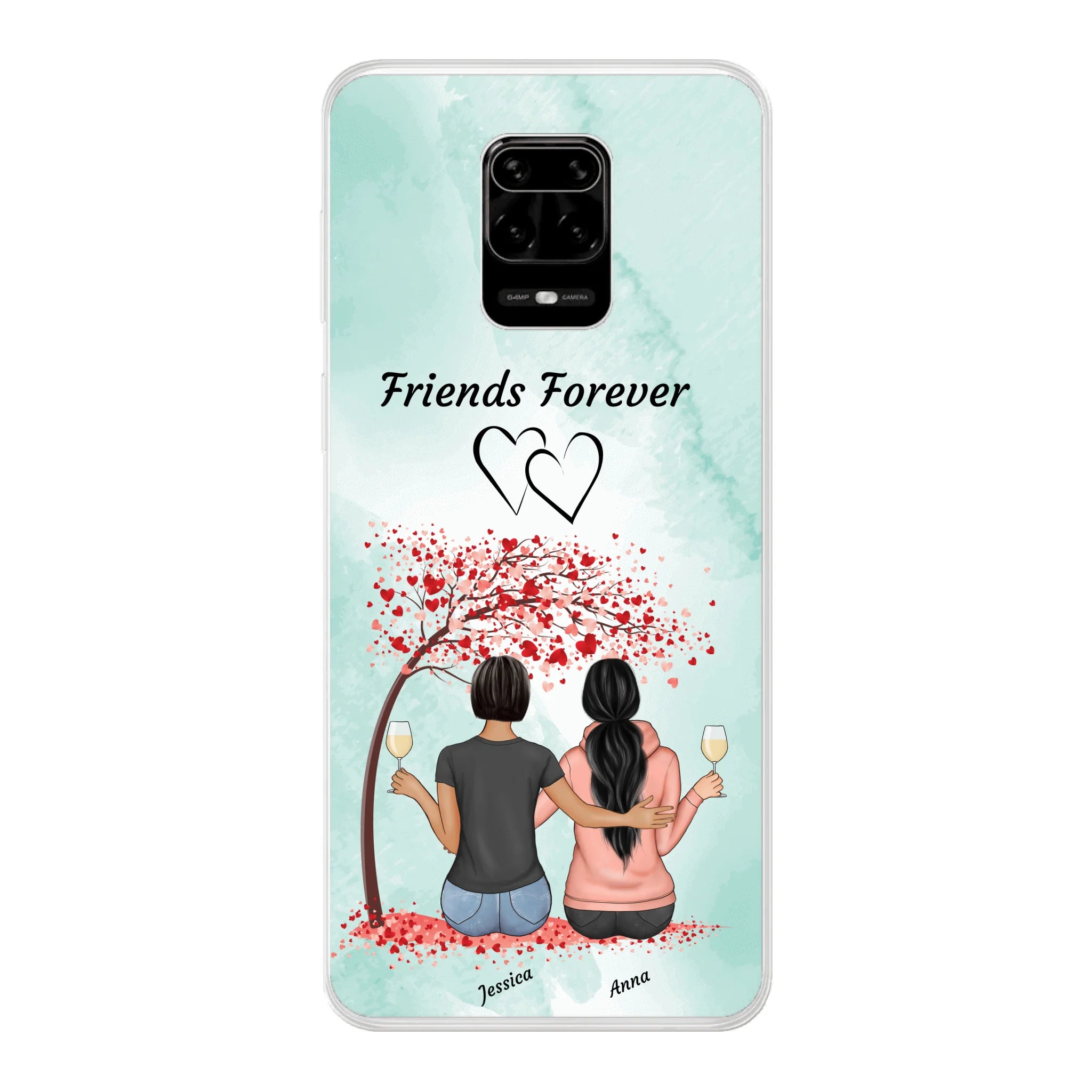 Sitzende Freundinnen unterm Baum - Personalisierbare Handyhülle