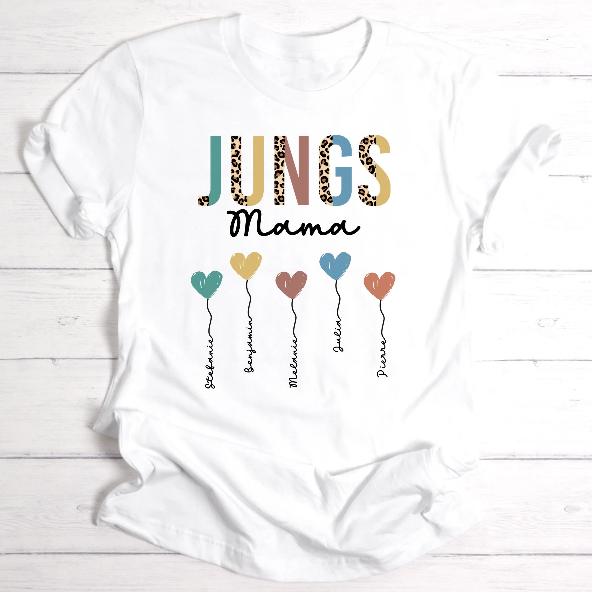 Jungs Mama / Oma Herzballons - Personalisierbares T-Shirt