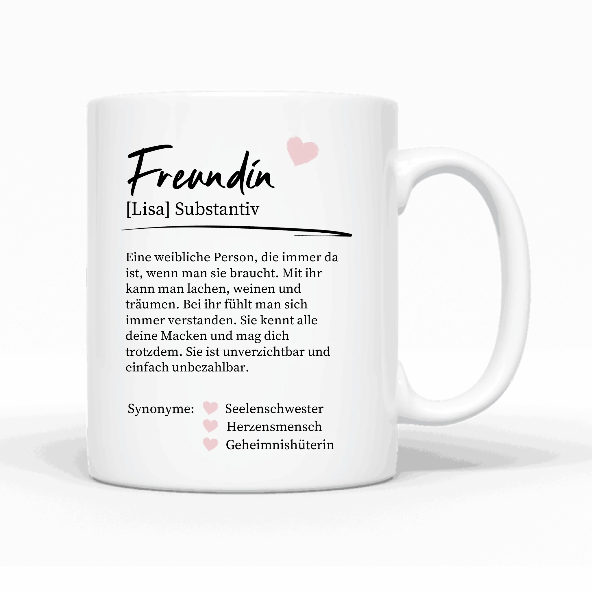 Definition von Freundin für Freundin & Schwestern - Personalisierbare Tasse