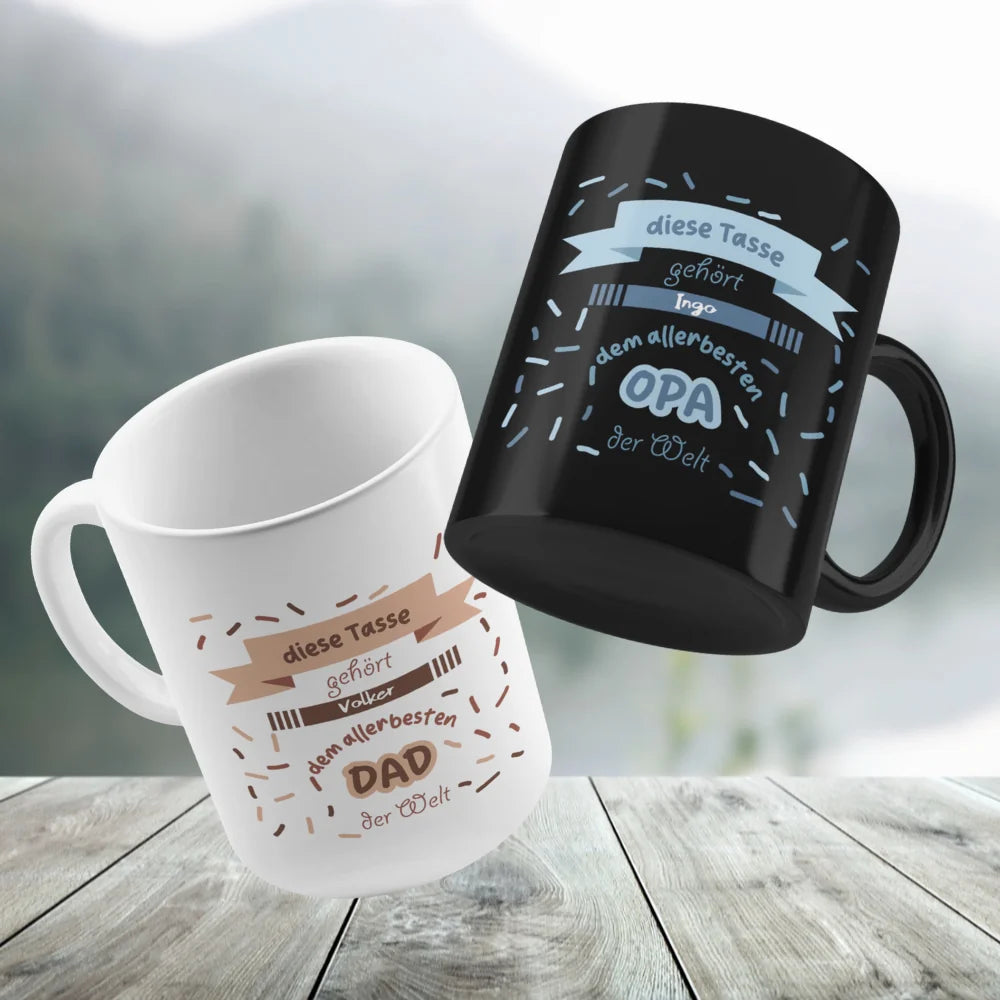 Weltbester Dad oder Opa besonderes Geschenk für Papa und Opa - Personalisierbare Tasse