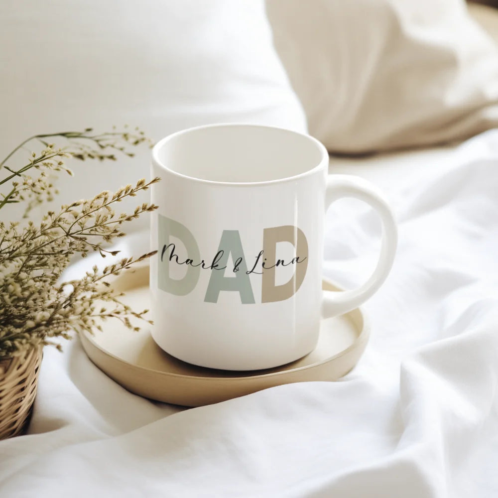 Dad | Papa | Opa | mit Namen | Geschenk für den Vatertag - Personalisierbare Tasse