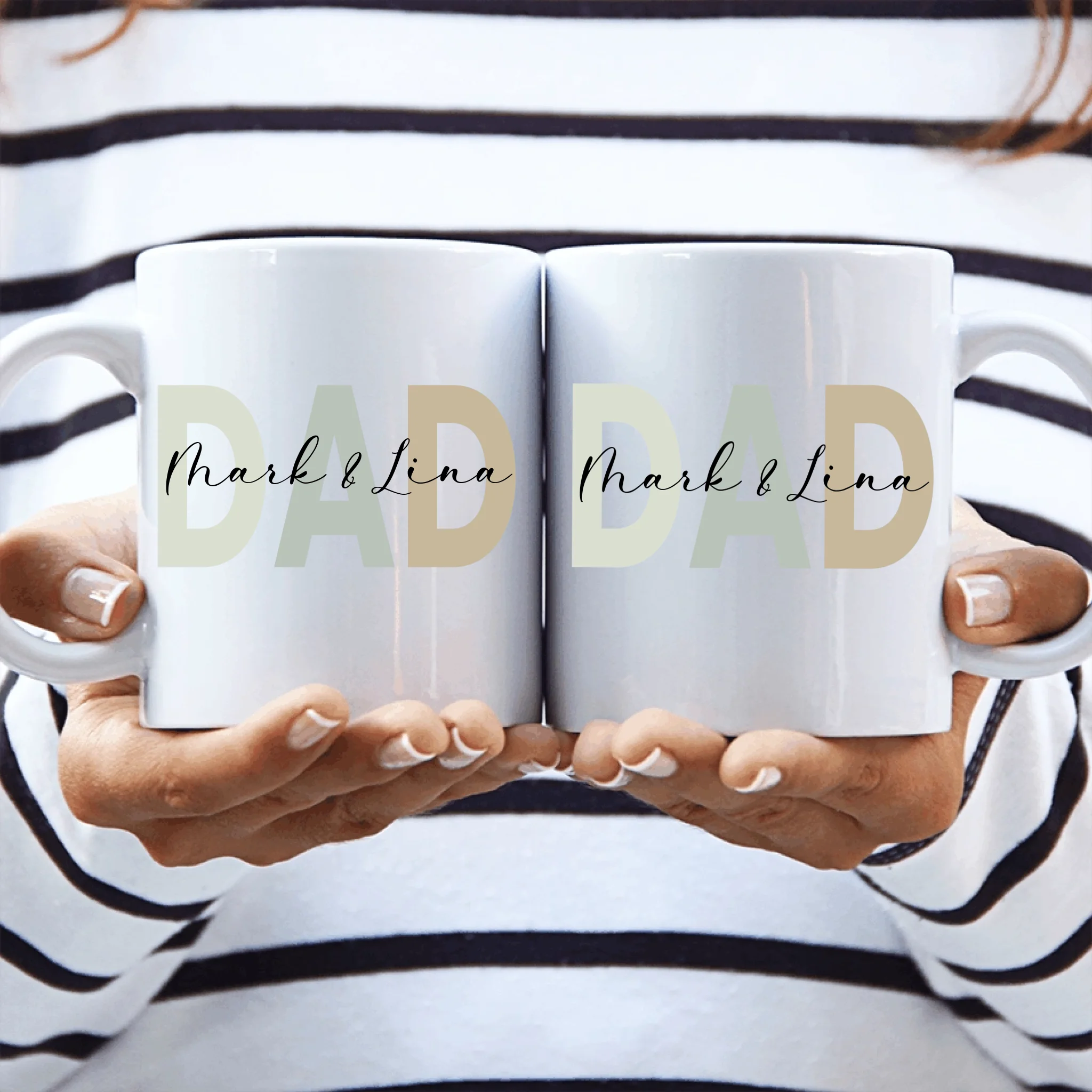 Dad | Papa | Opa | mit Namen | Geschenk für den Vatertag - Personalisierbare Tasse
