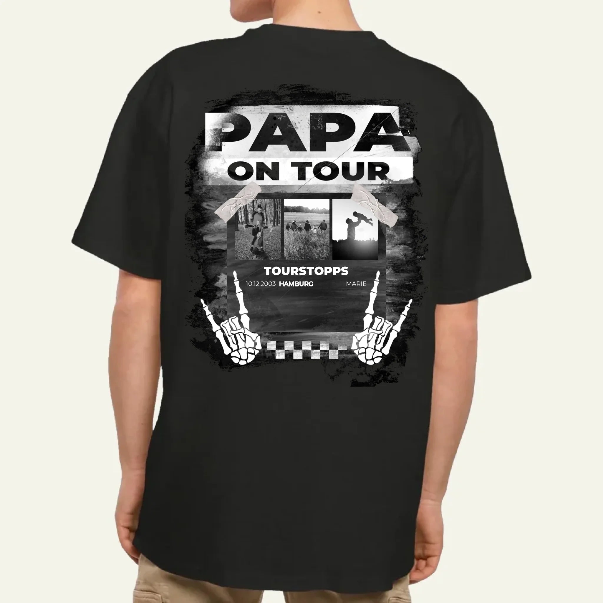 Oversize Backprint schwarze Mockups