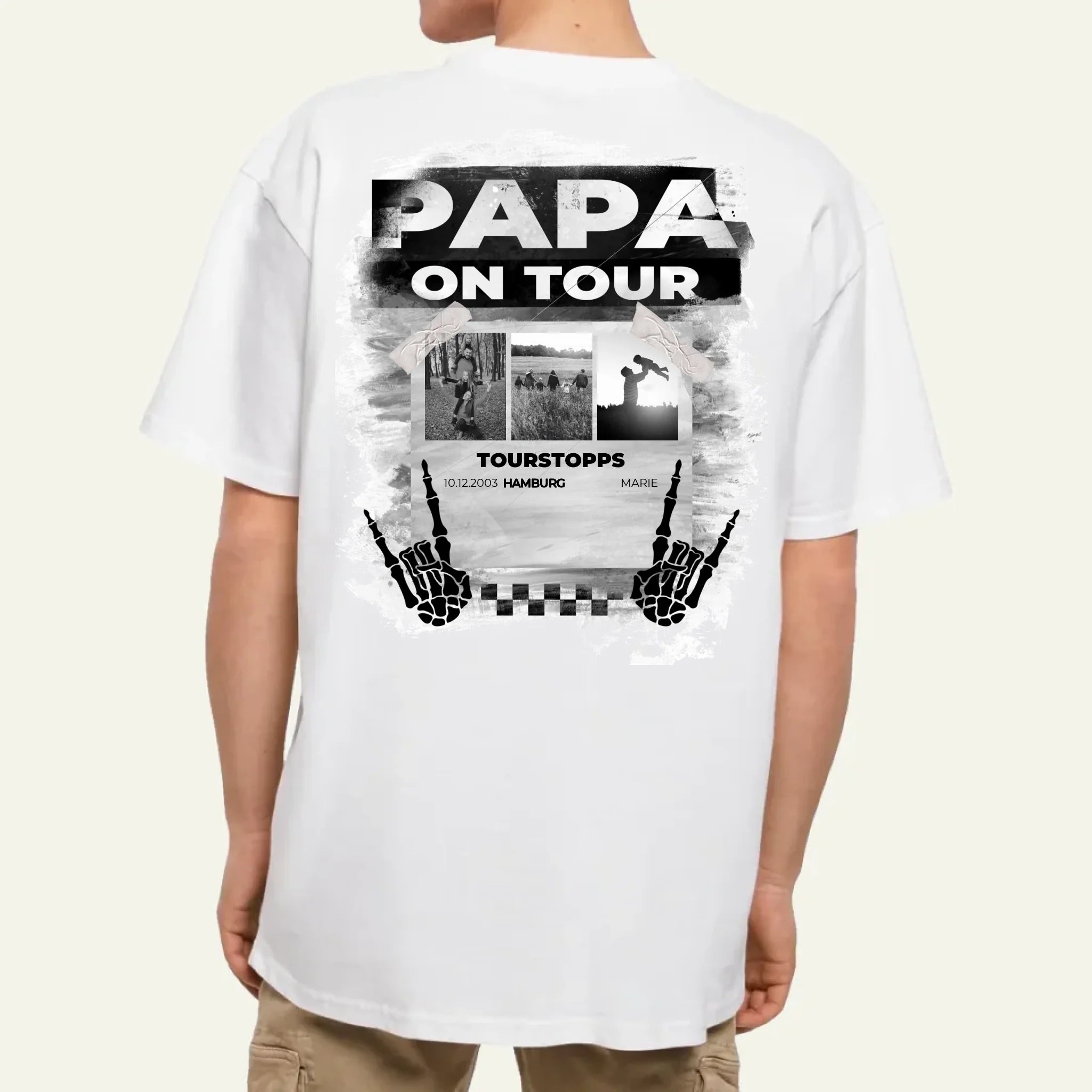 Oversize Backprint weiße Mockups
