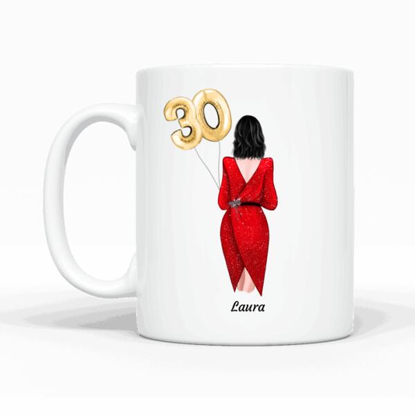 Festive Girl - Personalisierbare Tasse