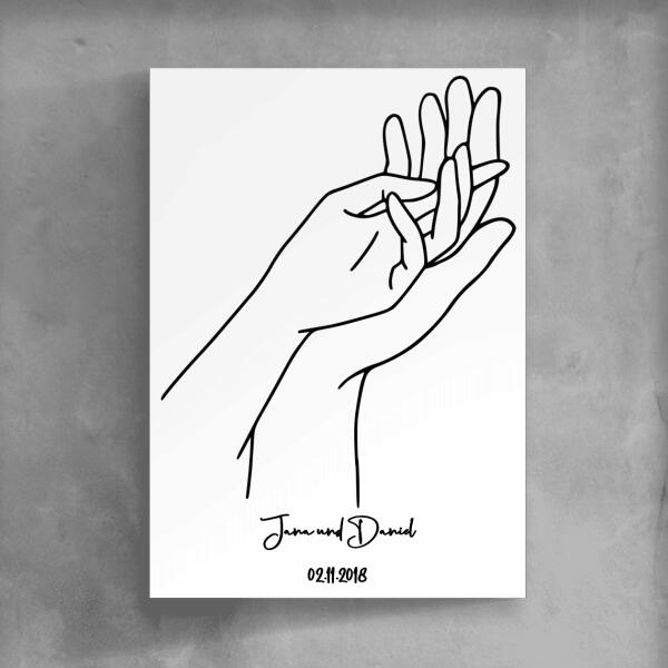 Abstraktes Paar Hände - Persönliches Poster