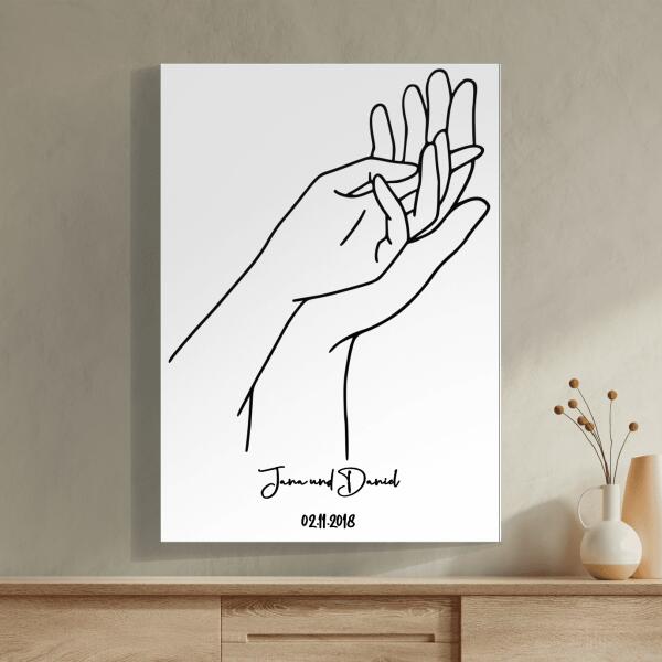 Abstraktes Paar Hände - Persönliches Poster