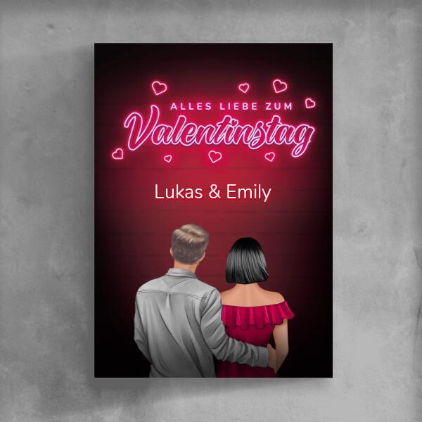 V-Day Paar - Personalisierbares Poster