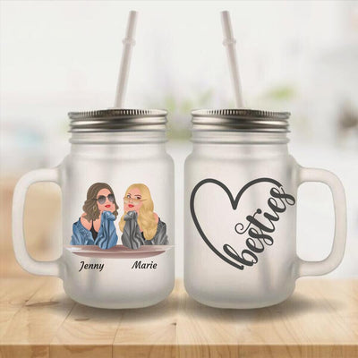 Sassy Besties - Personalisierbares Henkelglas