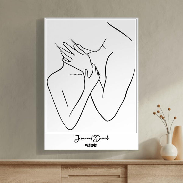 Abstraktes Paar Umarmung - Persönliches Poster