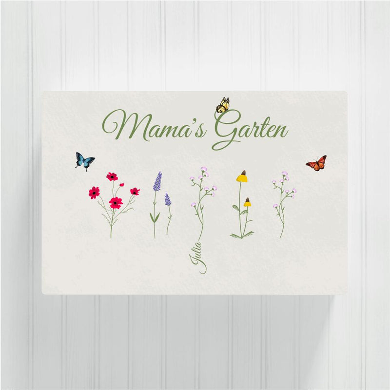 Mamas Garten Blumenwiese - Personalisierbare Leinwand