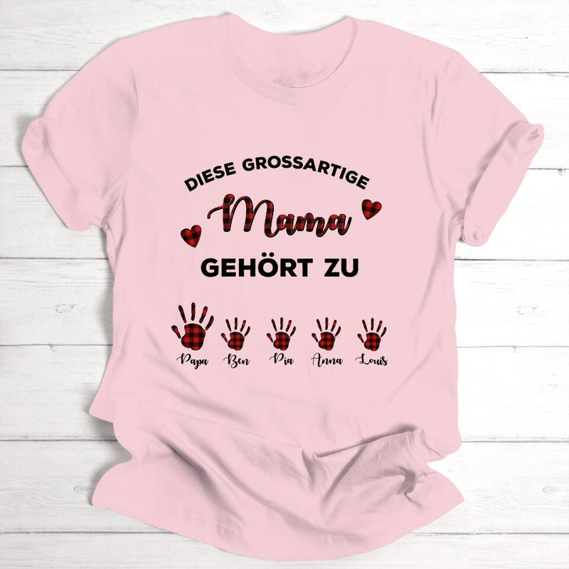Grossartige Mama - Personalisierbares T-Shirt