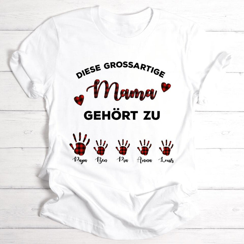 Grossartige Mama - Personalisierbares T-Shirt