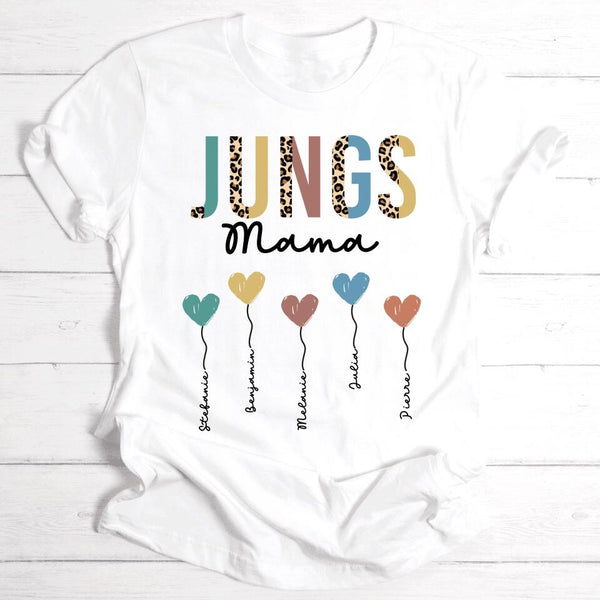Jungs Mama / Oma Herzballons - Personalisierbares Damen-Shirt