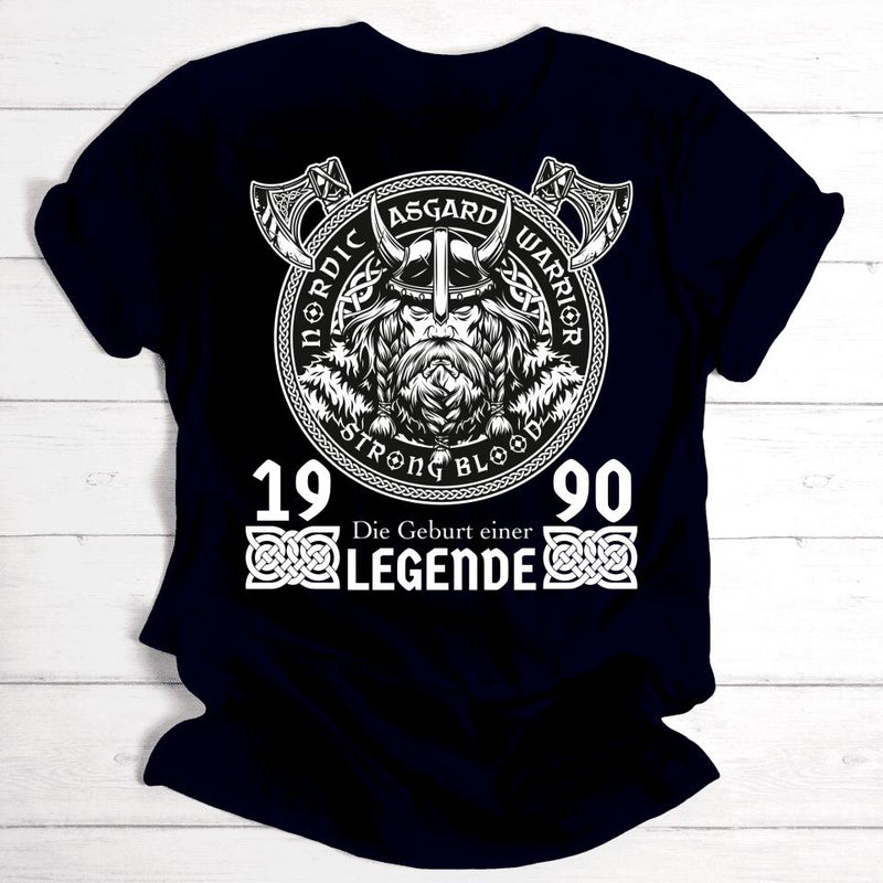 Die Geburt einer Legende Wikinger Motiv - Personalisierbares Herren-T-Shirt