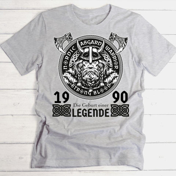 Die Geburt einer Legende Wikinger Motiv - Personalisierbares Herren-T-Shirt