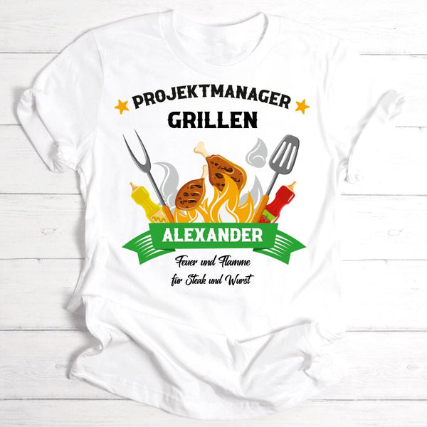 Projektmanager Grillen - Personalisierbares Herren-T-Shirt