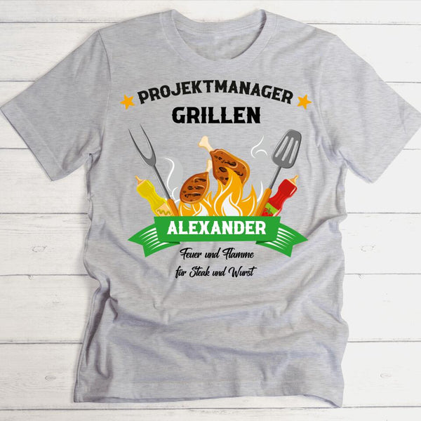 Projektmanager Grillen - Personalisierbares Herren-T-Shirt