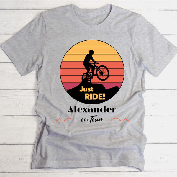 Mountainbike Just Ride! - Personalisierbares T-Shirt