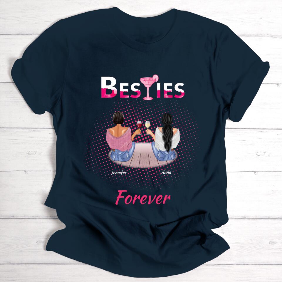 Besties Forever - Personalisierbares T-Shirt (schwarz) - wefriends